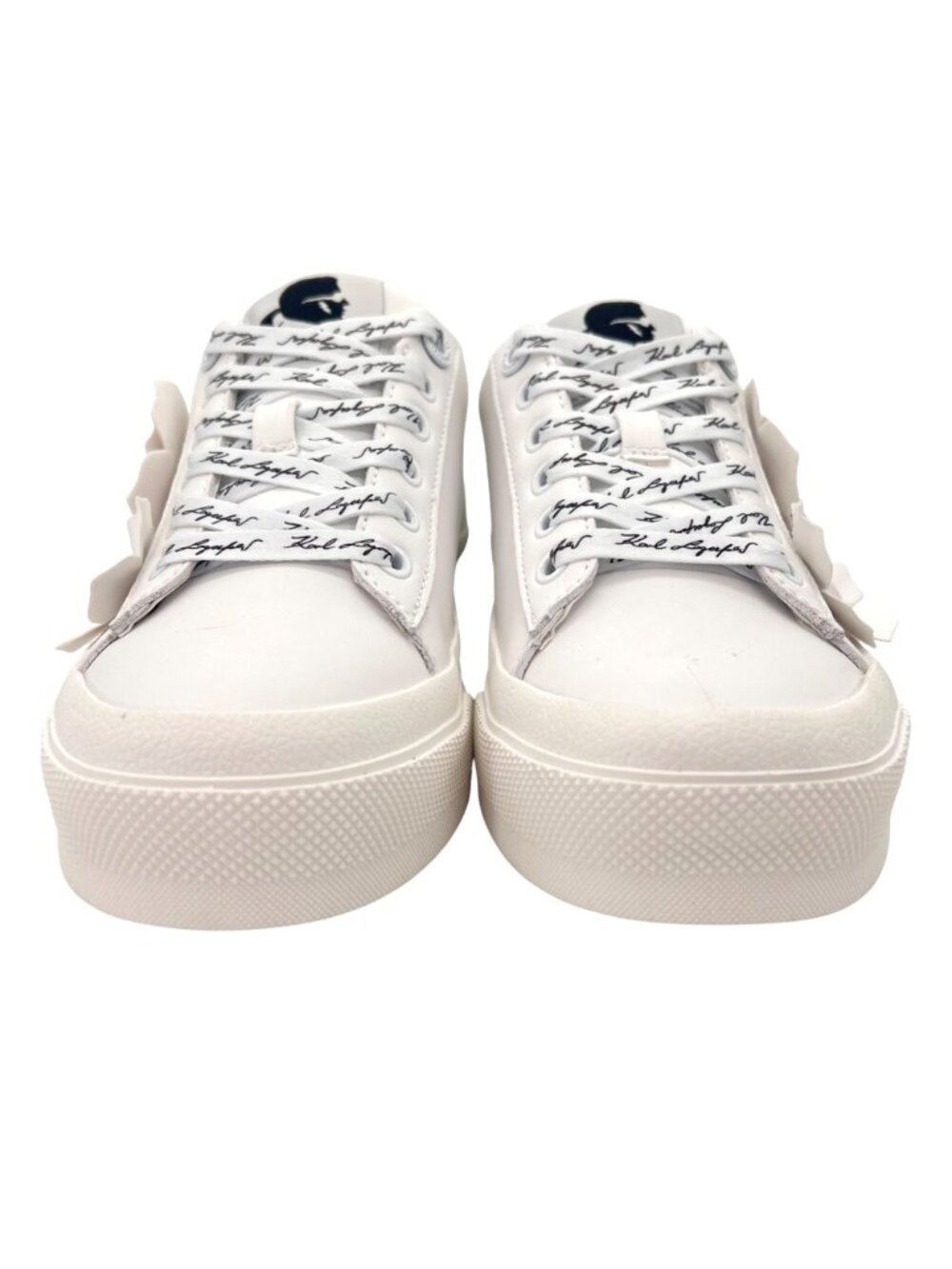 Karl Lagerfeld Georgia Shoes Womens Sneakers 5.5 Floral Design White Leather NEW - Picture 8 of 16